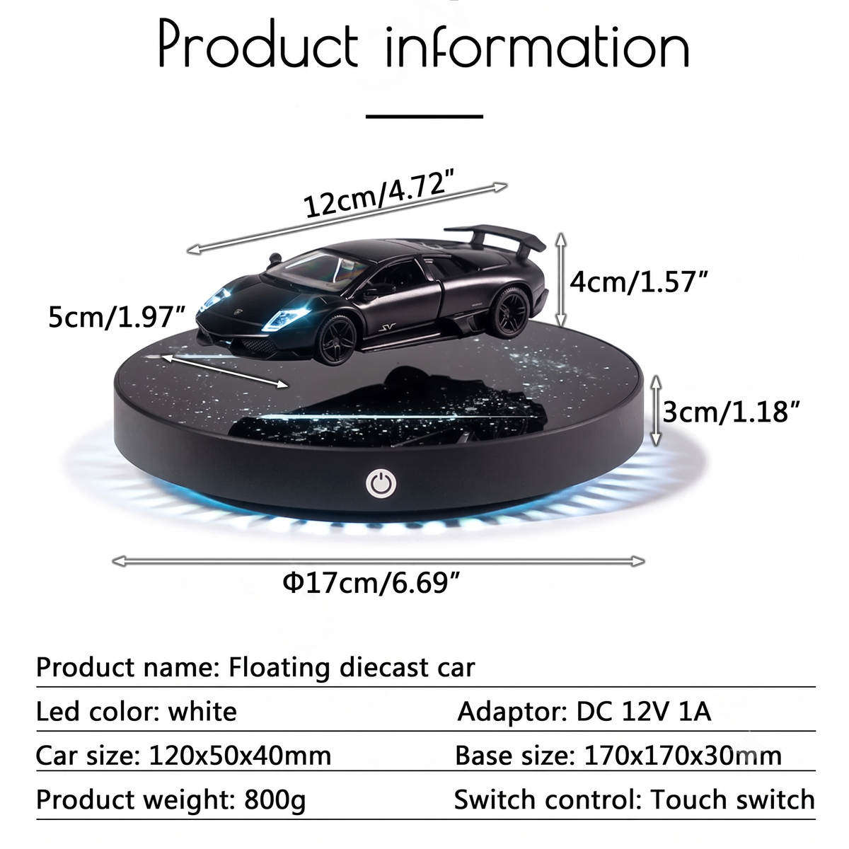 Floating 360° Toy Lamborghini